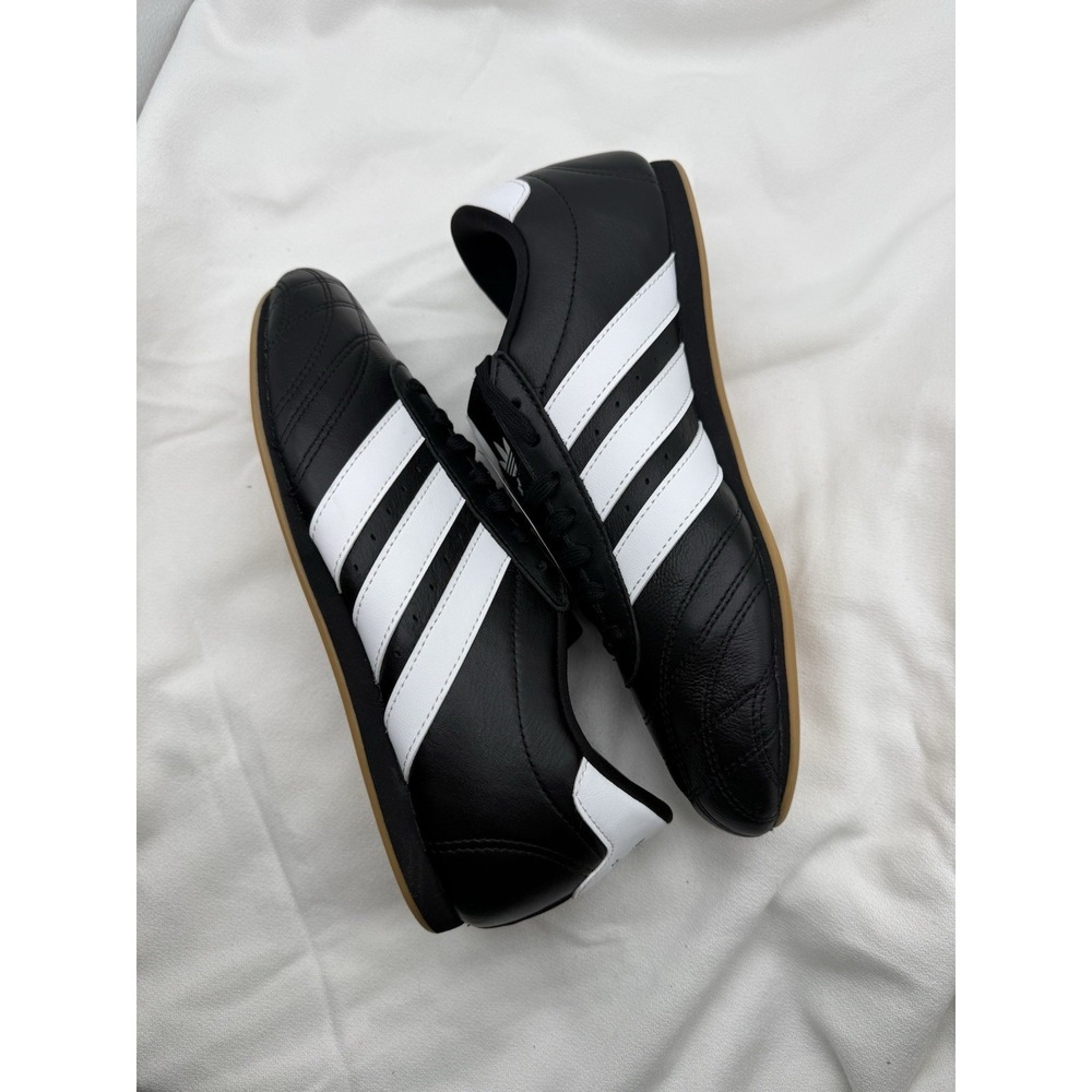 ADIDAS TAEKWONDO Woman's 8.5 Black White Gum Leather Lace Up Low Top's JS1193